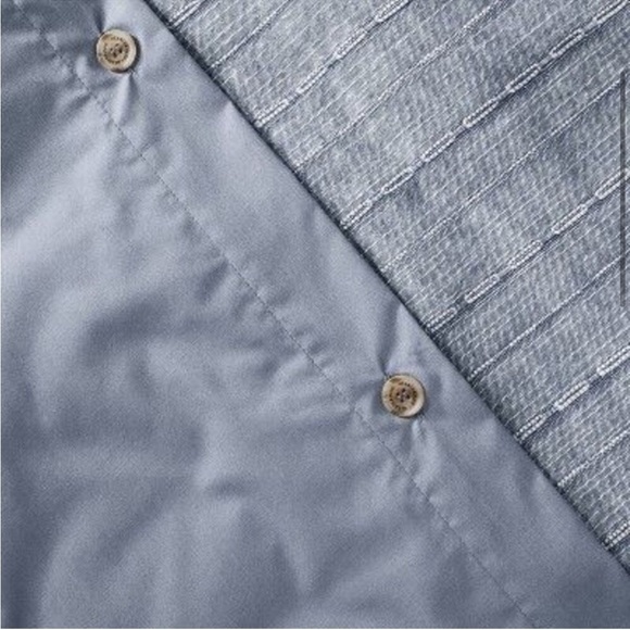 3pc Full/Queen Washed Loop Stripe Duvet Cover Bedding Set Blue - Hearth & Hand - Picture 4 of 5